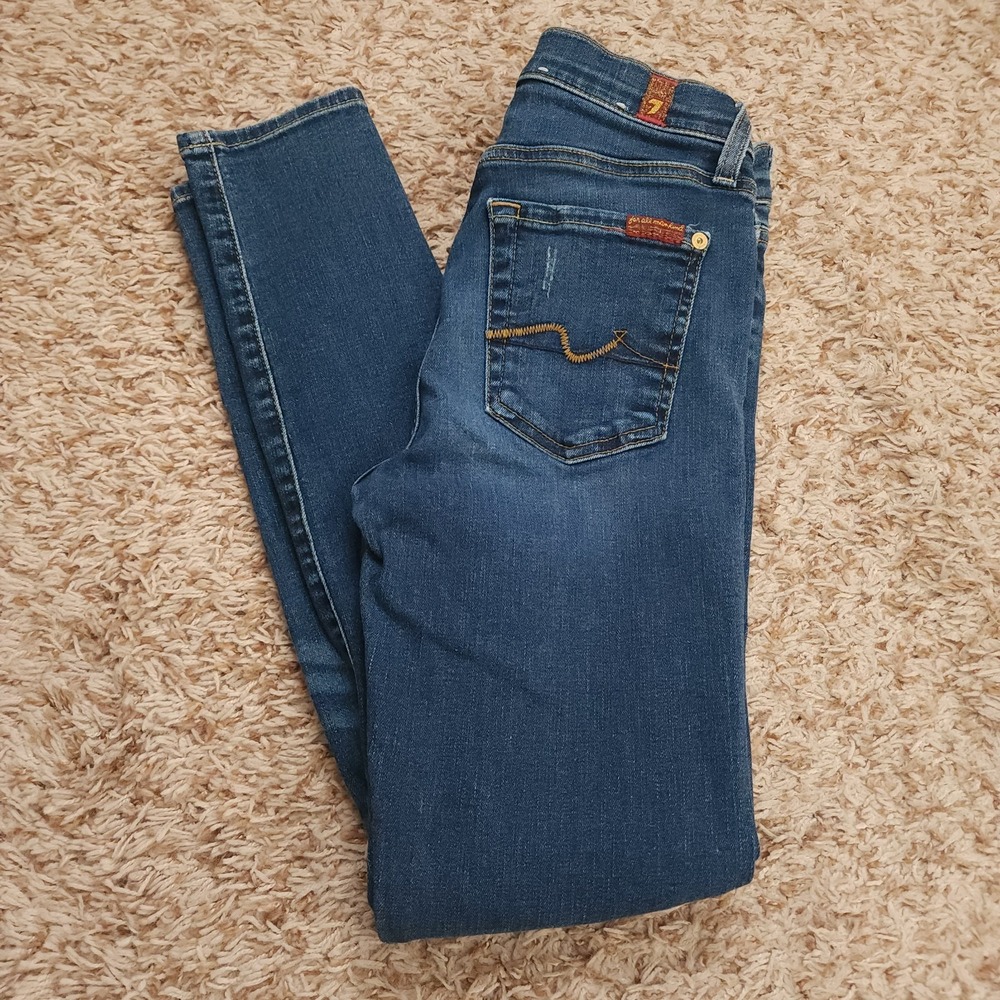 7 For All Mankind The Ankle Skinny‎ Women 24 Low Rise Jeans